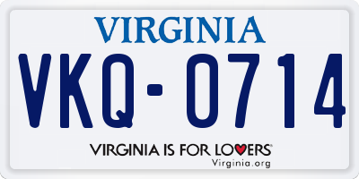 VA license plate VKQ0714