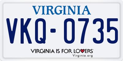 VA license plate VKQ0735