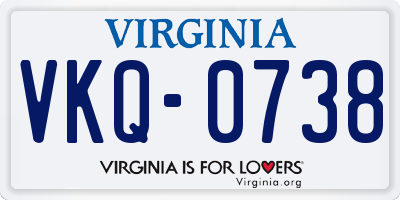 VA license plate VKQ0738