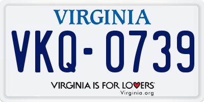 VA license plate VKQ0739