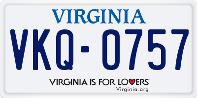 VA license plate VKQ0757
