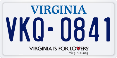 VA license plate VKQ0841