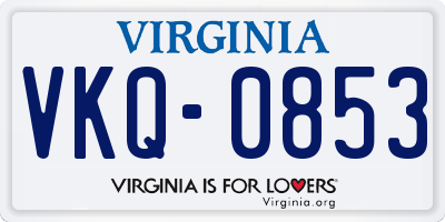 VA license plate VKQ0853
