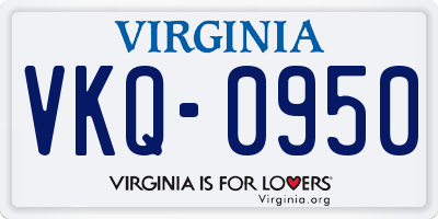 VA license plate VKQ0950