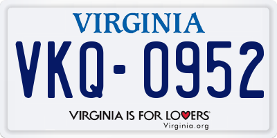 VA license plate VKQ0952