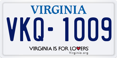 VA license plate VKQ1009