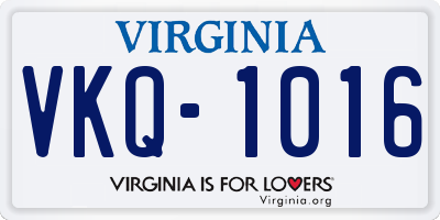 VA license plate VKQ1016