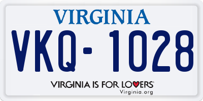 VA license plate VKQ1028
