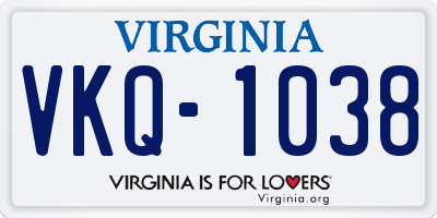 VA license plate VKQ1038