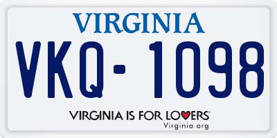 VA license plate VKQ1098
