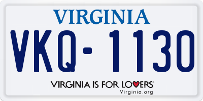 VA license plate VKQ1130