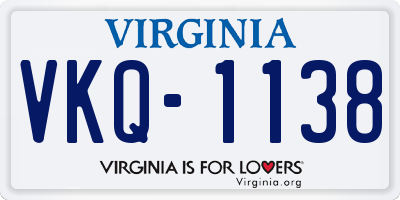 VA license plate VKQ1138