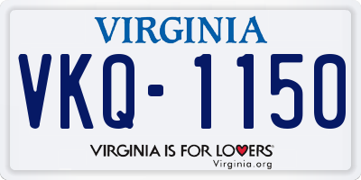 VA license plate VKQ1150
