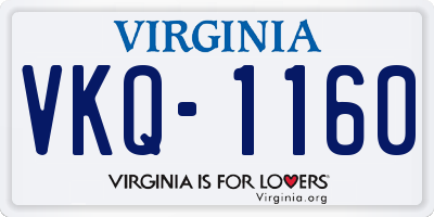 VA license plate VKQ1160