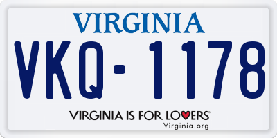 VA license plate VKQ1178