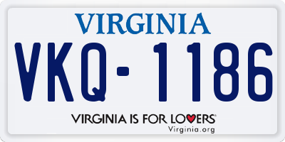 VA license plate VKQ1186
