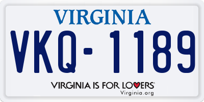 VA license plate VKQ1189