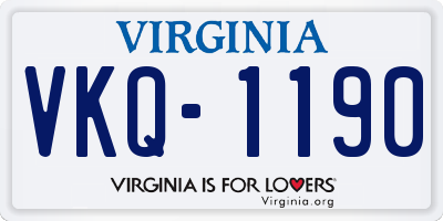 VA license plate VKQ1190