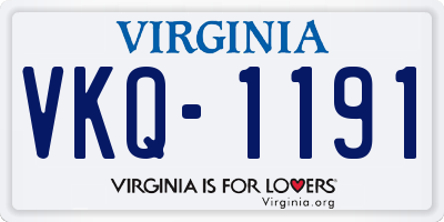 VA license plate VKQ1191