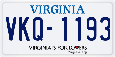 VA license plate VKQ1193