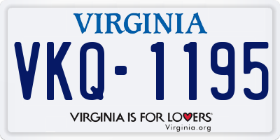VA license plate VKQ1195