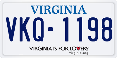 VA license plate VKQ1198