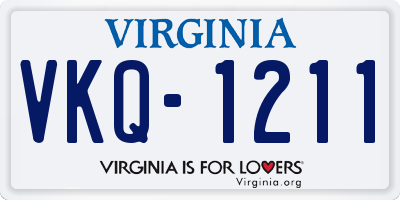 VA license plate VKQ1211