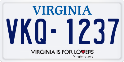 VA license plate VKQ1237