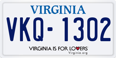 VA license plate VKQ1302