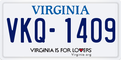 VA license plate VKQ1409
