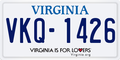 VA license plate VKQ1426