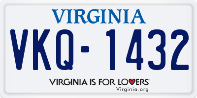VA license plate VKQ1432