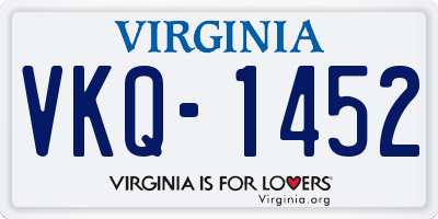 VA license plate VKQ1452
