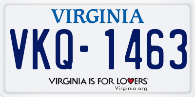 VA license plate VKQ1463