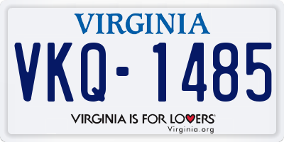 VA license plate VKQ1485