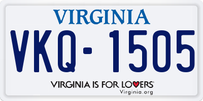 VA license plate VKQ1505