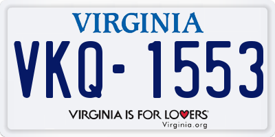 VA license plate VKQ1553