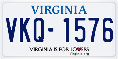 VA license plate VKQ1576
