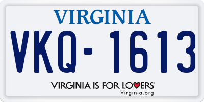 VA license plate VKQ1613
