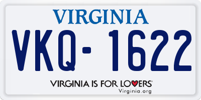 VA license plate VKQ1622