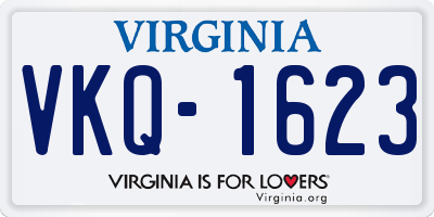 VA license plate VKQ1623