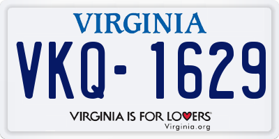 VA license plate VKQ1629