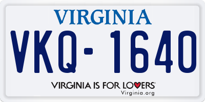 VA license plate VKQ1640