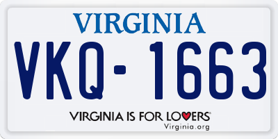 VA license plate VKQ1663