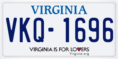 VA license plate VKQ1696
