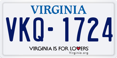 VA license plate VKQ1724