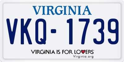 VA license plate VKQ1739