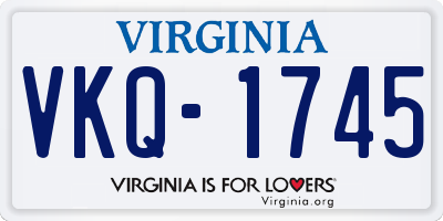 VA license plate VKQ1745