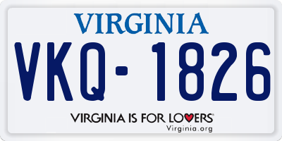 VA license plate VKQ1826