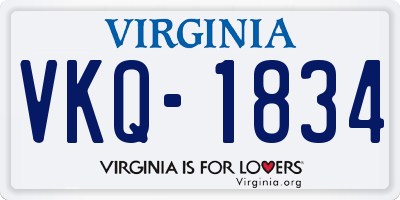 VA license plate VKQ1834